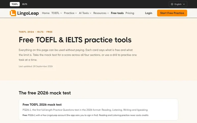 Screenshot of the LingoLeap homepage