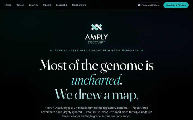 Screenshot of the AMPLY Discovery homepage